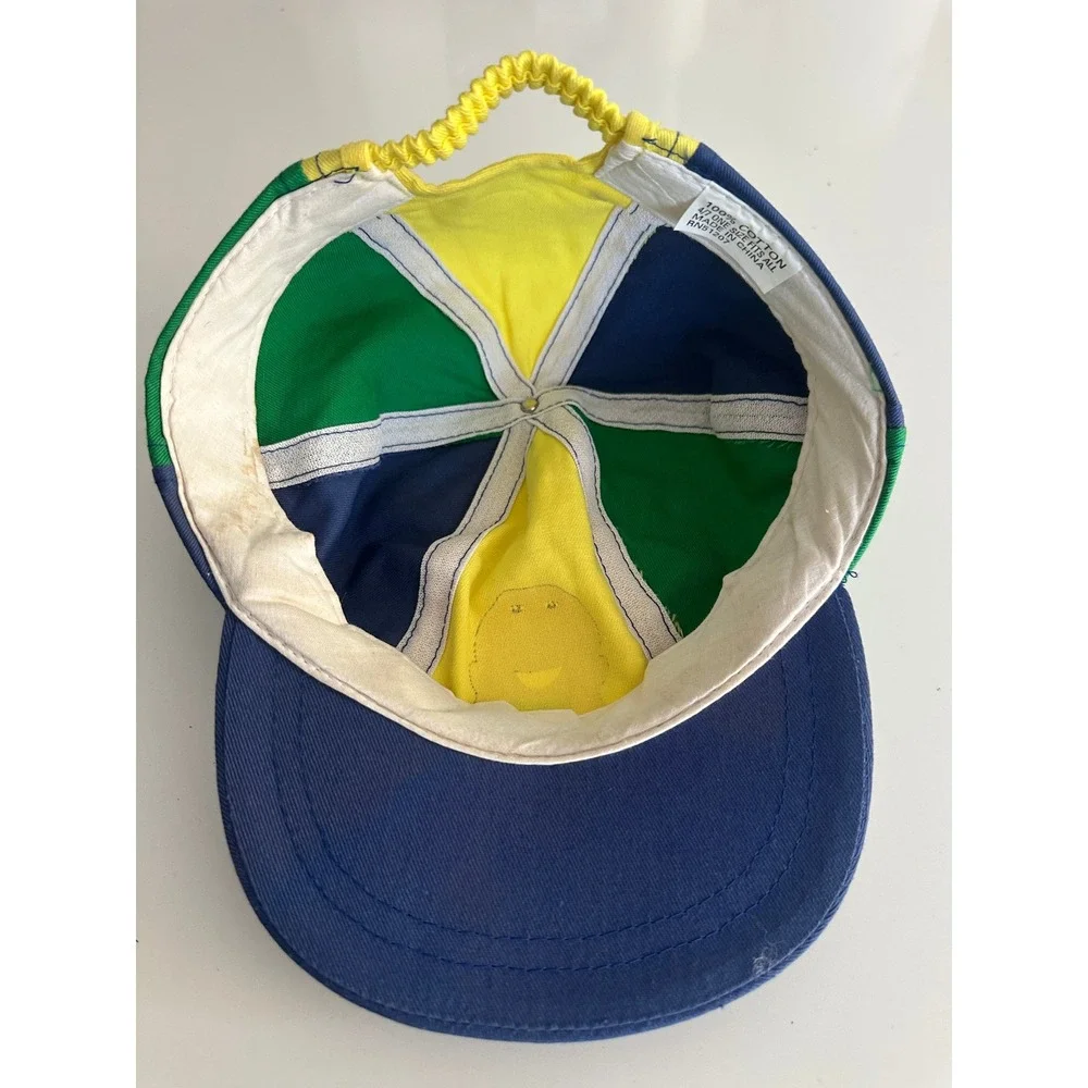 Vintage 1992 Barney Dinosaur Kids Hat Cap One Size Colorblock Cotton 90s TV Show